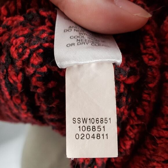 J‎ JILL red textured cowl neck turtleneck long tunic sweater M - Picture 7 of 11